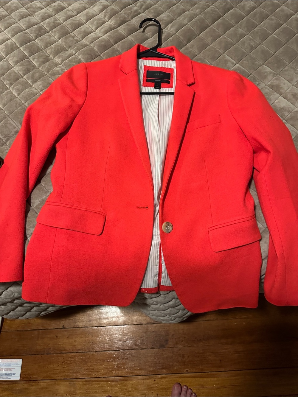 J. Crew Coral-Red Single-Button Women's Blazer